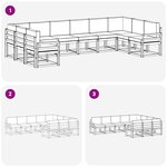 vidaXL Ensemble de canapés d'extérieur 10 pc Gris Naturel et Clair