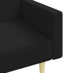 vidaXL Canapé-lit à 2 places avec repose-pied noir tissu