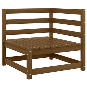 vidaXL Canapé d'angle de jardin marron miel bois de pin solide
