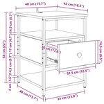 vidaXL Cabinet de chevet 2 Pièces Chêne artisanal 40 x 42 x 56 cm