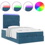vidaXL Cadre de lit ottoman avec matelas bleu foncé 120x200 cm velours