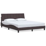 vidaXL Cadre de lit sans matelas Hanko marron foncé 160x200 cm tissu