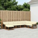 vidaXL Ensemble de canapés d'extérieur 8 pc Naturel et Crème