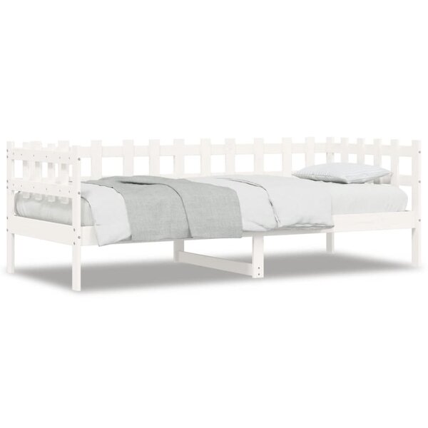 vidaXL Lit de jour sans matelas blanc 80x200 cm bois de pin massif