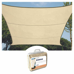 Perel Voile d'ombrage  hydrofuge  2 x 3 m  160 g/m²  polyester  rectangulaire  crème
