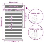 vidaXL Store zèbre gris foncé largeur du tissu 50 9 cm polyester