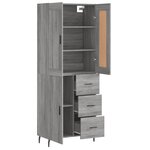 vidaXL Buffet haut Sonoma gris 69 5x34x180 cm Bois d'ingénierie