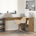 vidaXL Bureau en chêne artisanal Chêne artisanal Panneau de particules
