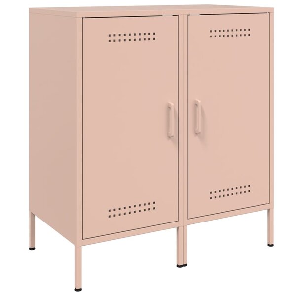 vidaXL Buffets 2 Pièces rose 36x39x79 cm acier