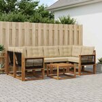 vidaXL Ensemble de canapés d'extérieur 7 Pièces Naturel et Beige