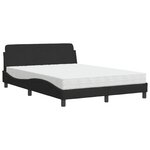 vidaXL Lit avec matelas Dover noir 120x200 cm velours