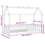 vidaXL Cadre de lit d'enfants forme de maison sans matelas pin massif