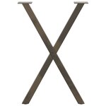 vidaXL Pieds de table à manger en forme de X  2 pièces  acier naturel  57 x (72-73) cm