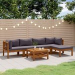 vidaXL Salon de jardin 7 Pièces avec coussin Bois d'acacia solide