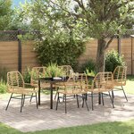 vidaXL Ensemble de salle à manger de jardin de 7 pièces marron poly rotin