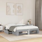 vidaXL Cadre de lit sans matelas sonoma gris 160x200cm bois ingénierie