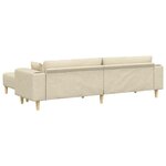 vidaXL Sofa en tissu avec coussin Crème 208 cm tissu