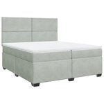 vidaXL Sommier à lattes de lit et matelas Gris clair 200x200cm Velours