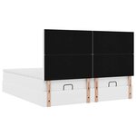 vidaXL Cadre de lit ottoman et matelas blanc pur 200x200cm similicuir