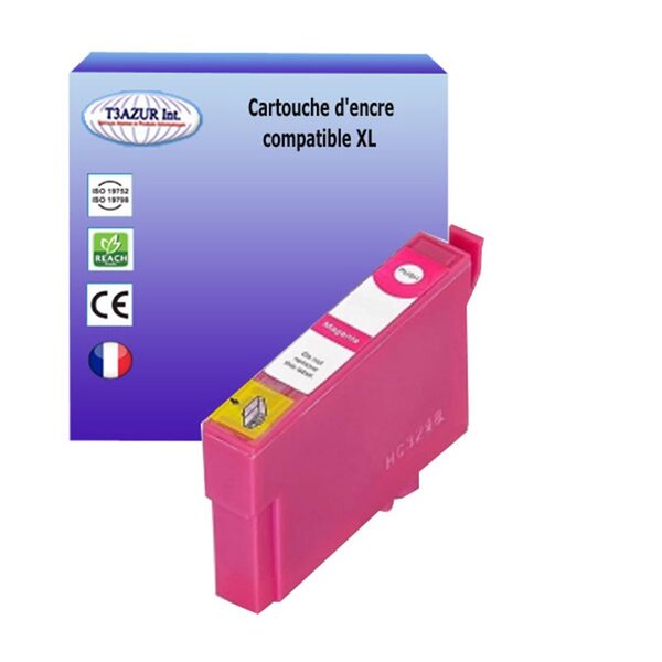T3AZUR- Cartouche Compatible avec Epson 35XL 35 XL remplace Epson Workforce Pro WF4720 WF4725 WF4730 WF4740 WF4720DWF WF4725DWF WF4740DTWF WF4730DTWF Magenta