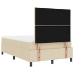 vidaXL Lit à ressorts avec matelas Crème 120 x 200 cm tissu