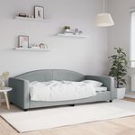 vidaXL Lit de jour gris clair 100x190 cm tissu