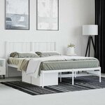 vidaXL Cadre de lit métal sans matelas et tête de lit blanc 120x200 cm