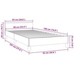 vidaXL Cadre de lit sans matelas gris clair 90x190 cm velours