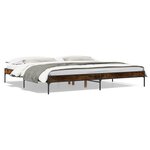 vidaXL Cadre de lit sans matelas chêne fumé 200x200 cm