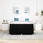vidaXL Cadre de lit avec matelas avec matelas Noir 140 x 200 cm tissu