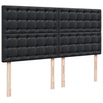 vidaXL Sommier à lattes de lit avec matelas Noir 200x200 cm Similicuir