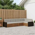 vidaXL Ensemble de canapés d'extérieur 5 pc Naturel et gris clair