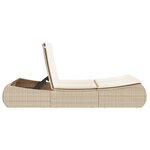 vidaXL Chaise longue double avec coussins beige résine tressée