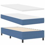 vidaXL Lit à ressort avec matelas bleu  90 x 200 cm  Tissu velours côtelé