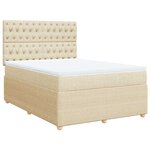 vidaXL Sommier à lattes de lit avec matelas Crème 160x200 cm Tissu