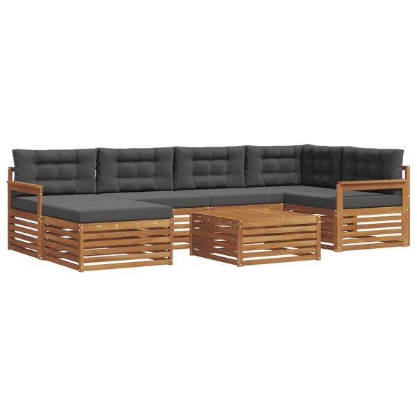 vidaXL Ensemble de canapés d'extérieur 7 pc Naturel et Anthracite