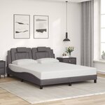 vidaXL Cadre de lit avec LED sans matelas gris 160x200 cm