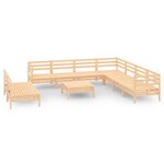 Salon de jardin meuble d'extérieur ensemble de mobilier 10 pièces bois de pin massif 02_0015214