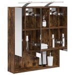 vidaXL Armoire Miroir de Salle de Bain Chêne fumé 60 x 14.5 x 70 cm