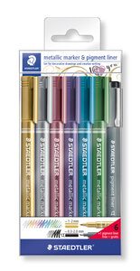 Marqueurs métalliques 6 pièces et fineliner offert - Staedlter
