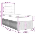 vidaXL Sommier à lattes de lit et matelas Bleu foncé 80x200 cm Velours