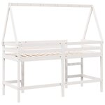 vidaXL Lit superposé avec échelle et toit sans matelas blanc 80x200 cm