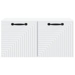 vidaXL Meuble TV mural Blanc 59 5 x 31 x 30 cm Bois d'ingénierie