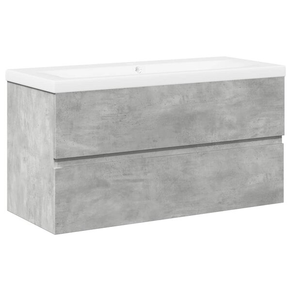 vidaXL Ensemble de meubles de salle de bain 2 Pièces gris béton
