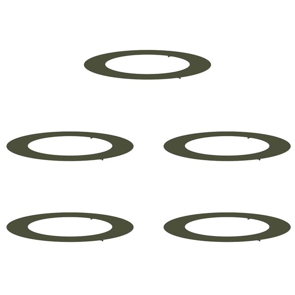 vidaXL Anneaux d'arbre plats 5 Pièces Vert olive Ø30 / 60 cm Acier