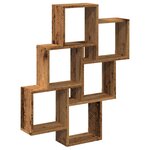 vidaXL Étagère murale sous forme de cube vieux bois 78x15x93 cm