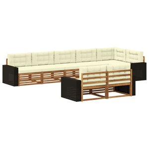 vidaXL Ensemble de canapés d'extérieur 8 pc Naturel et Crème