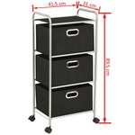 vidaXL Unité à étagères avec 3 boîtes de rangement Acier et tissu