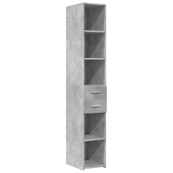 vidaXL Buffet haut gris béton 30x42 5x185 cm bois d'ingénierie