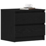 vidaXL Cabinet de chevet avec tiroir Chêne noir 50 x 40 x 43.5 cm